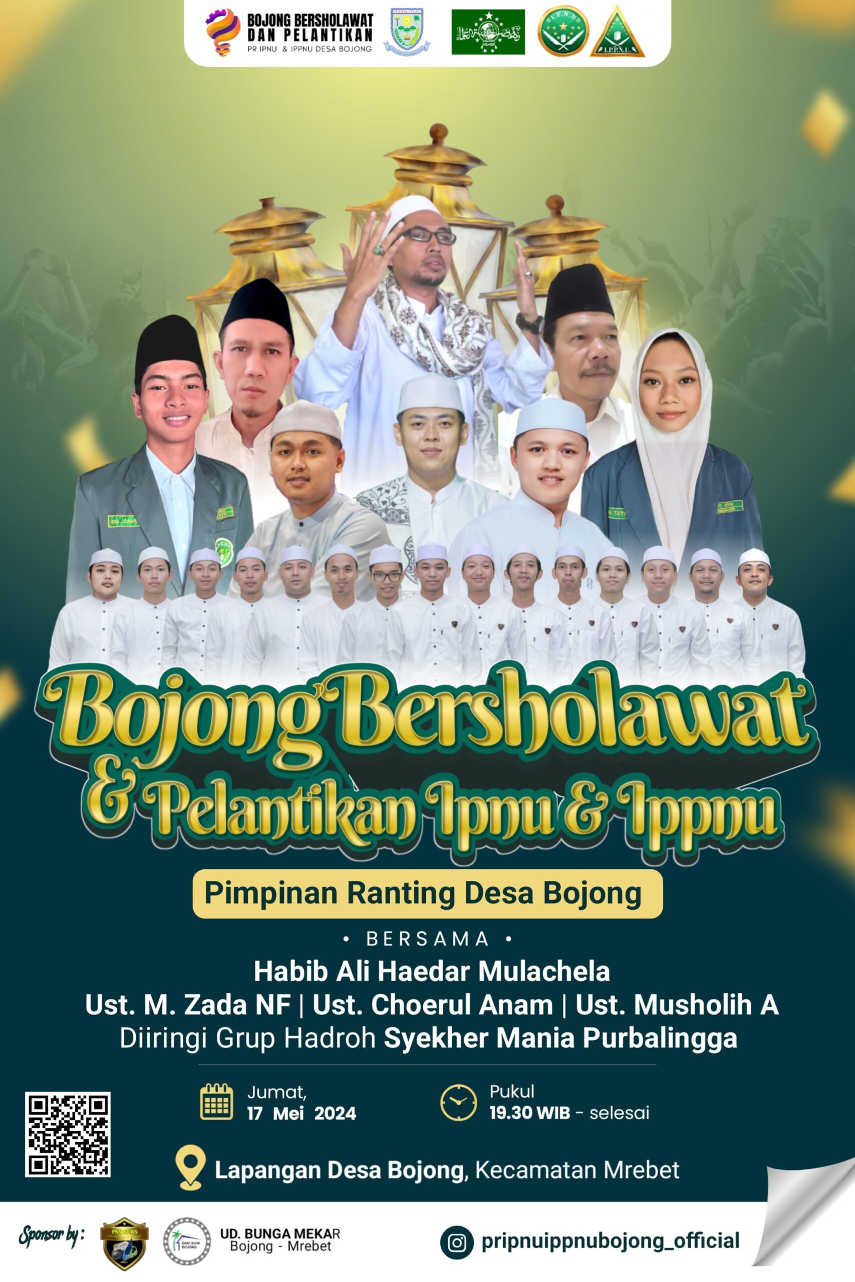 Ketua Wira Praja Purbalingga Dan Penasehat Media PNN-NEWS News Hadiri Bojong Bersholawat